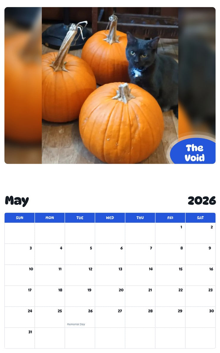 2026 - 2027 The Void - Pawidols Pet Calendar