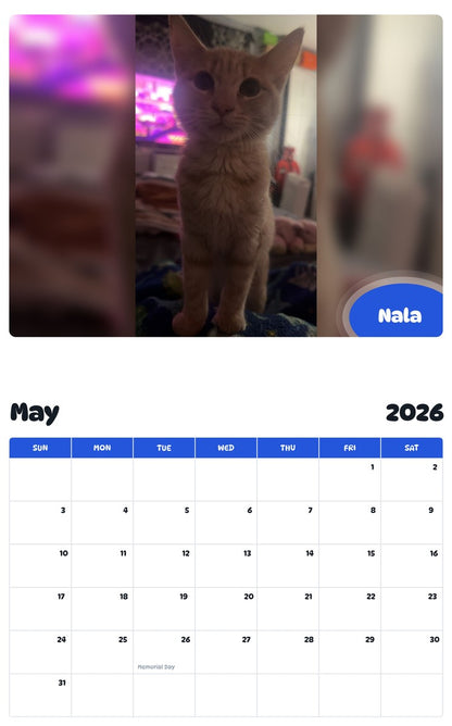 2026 - 2027 Nala - Pawidols Pet Calendar
