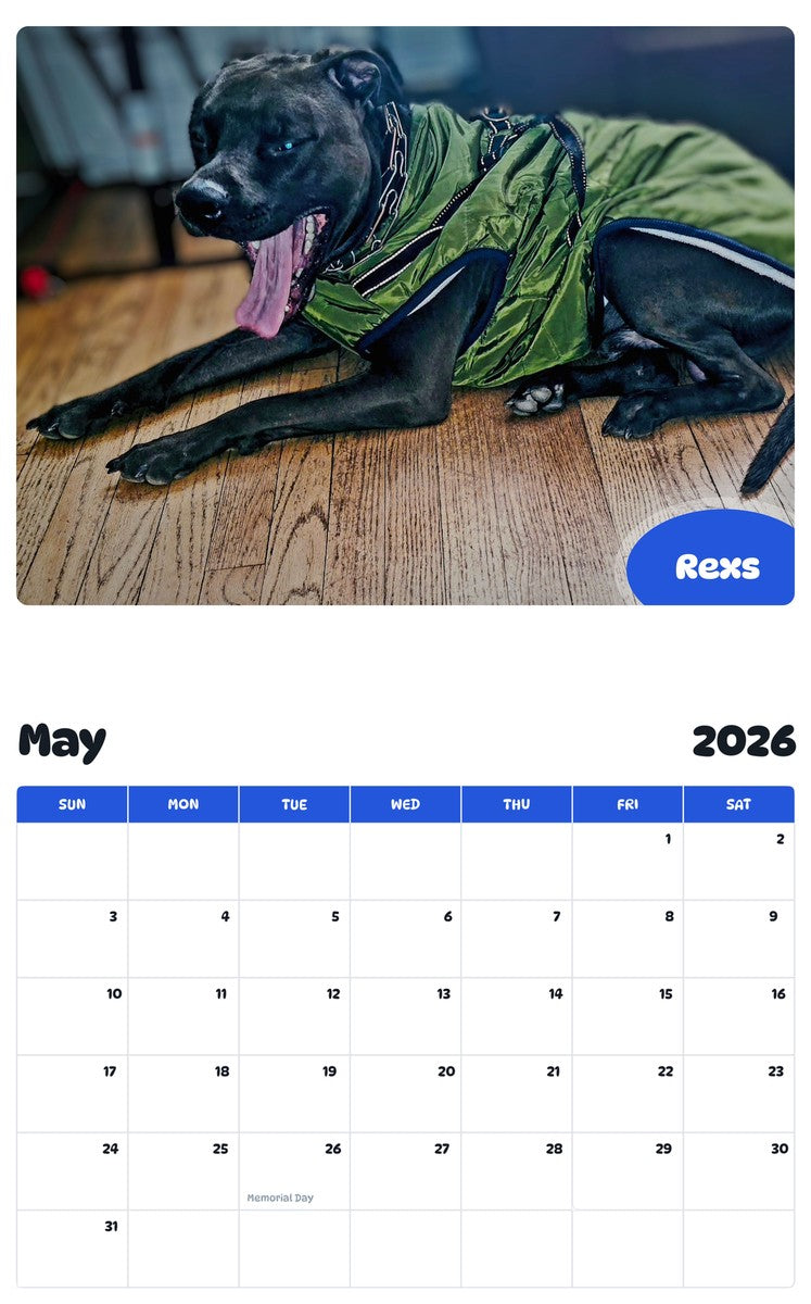 2026 - 2027 Rexs - Pawidols Pet Calendar