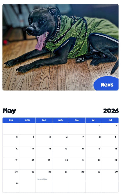 2026 - 2027 Rexs - Pawidols Pet Calendar