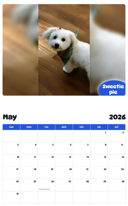 2026 - 2027 Sweetie pie - Pawidols Pet Calendar