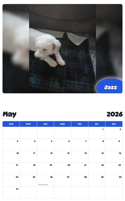 2026 - 2027 Jazz - Pawidols Pet Calendar