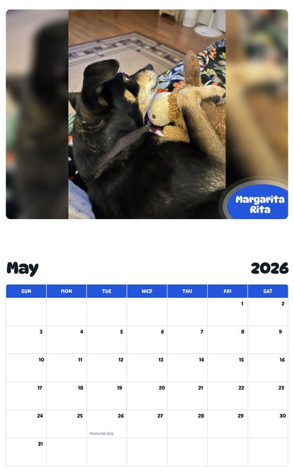 2026 - 2027 Margarita Rita - Pawidols Pet Calendar