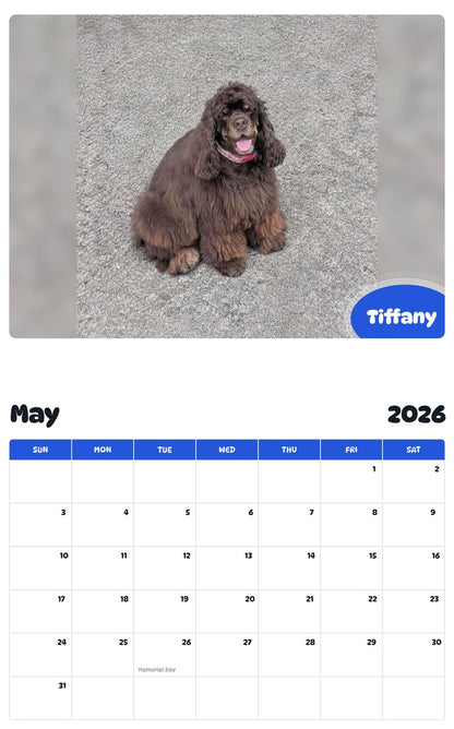 2026 - 2027 Tiffany - Pawidols Pet Calendar