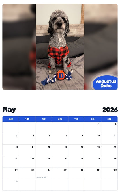2026 - 2027 Augustus Duke - Pawidols Pet Calendar