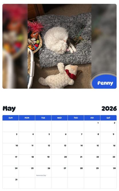 2026 - 2027 Penny - Pawidols Pet Calendar