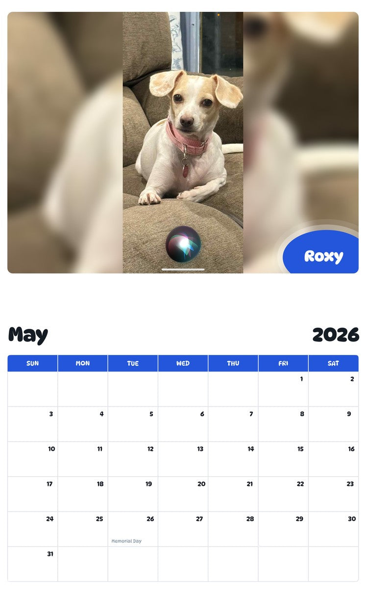 2026 - 2027 Roxy - Pawidols Pet Calendar