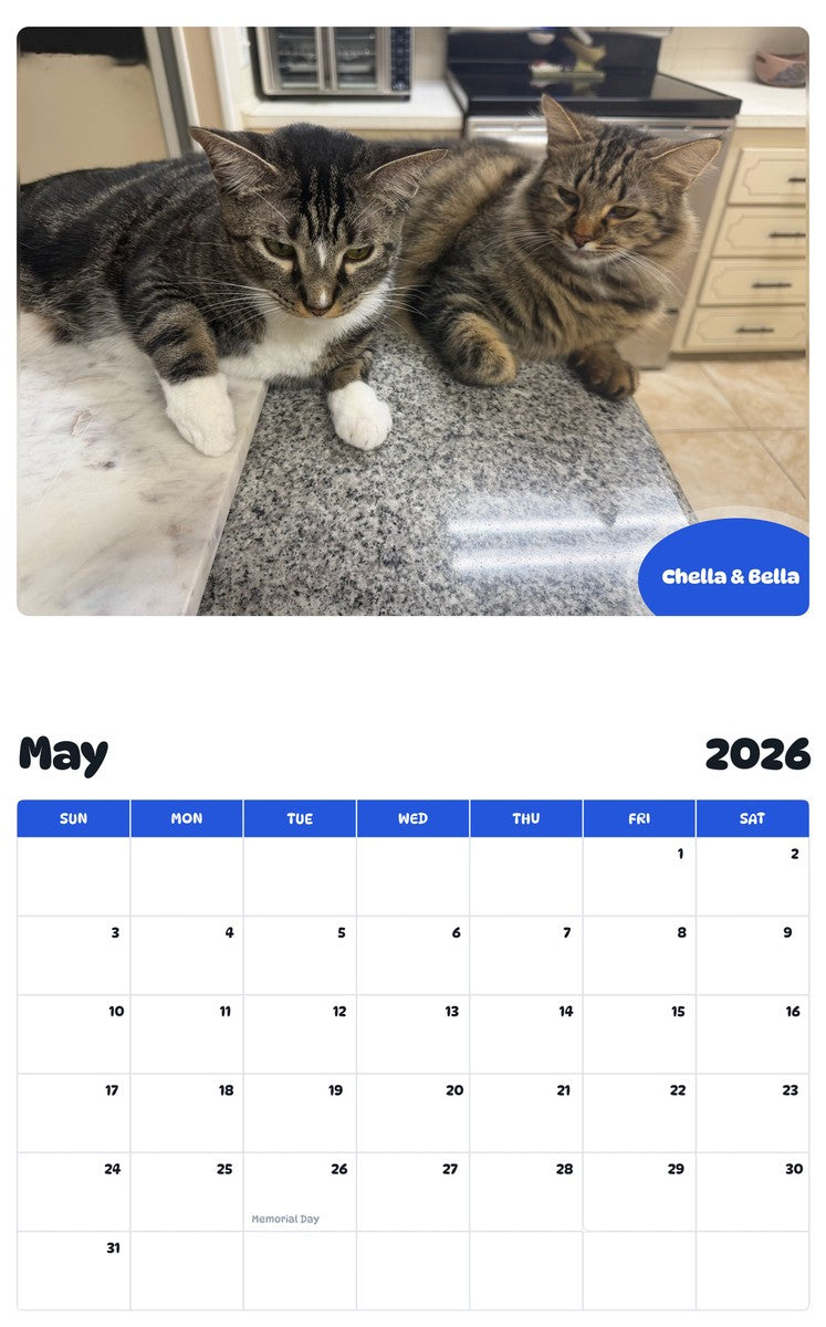 2026 - 2027 Chella & Bella - Pawidols Pet Calendar