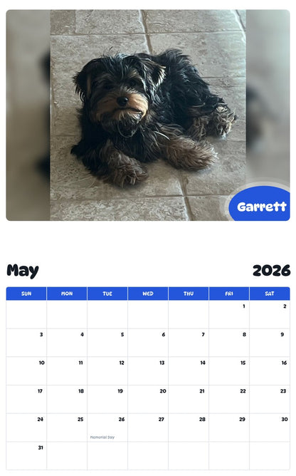 2026 - 2027 Garrett - Pawidols Pet Calendar