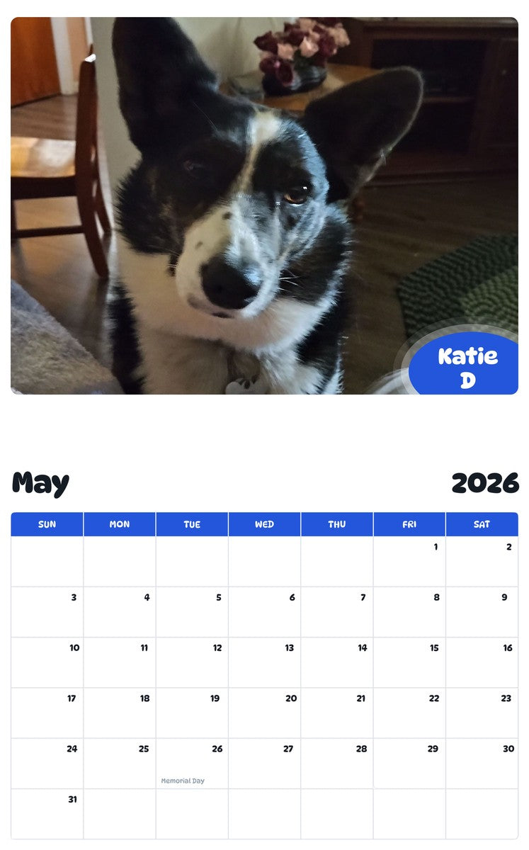 2026 - 2027 Katie D - Pawidols Pet Calendar