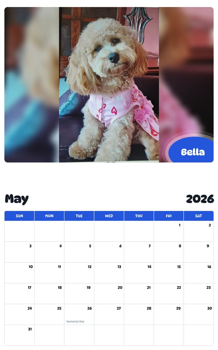 2026 - 2027 Bella - Pawidols Pet Calendar