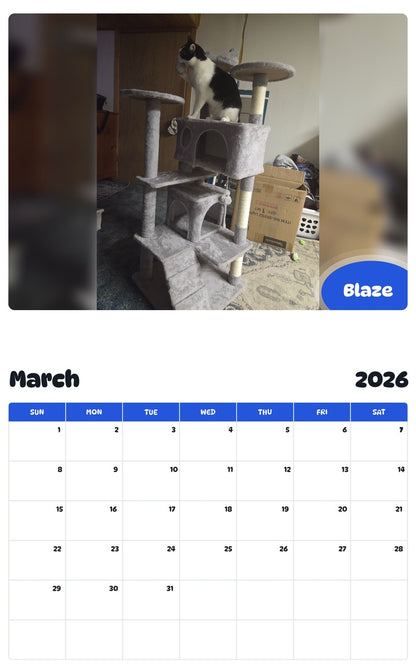 November 2025 - October 2026 Blaze - Pawidols Pet Calendar