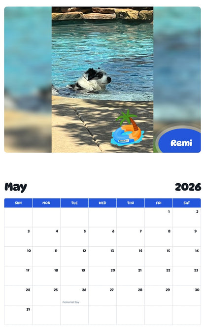 2026 - 2027 Remi - Pawidols Pet Calendar