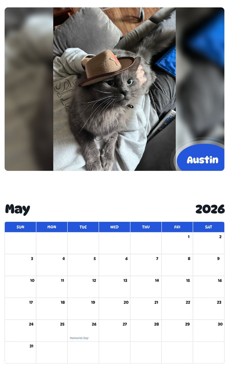 2026 - 2027 Austin - Pawidols Pet Calendar