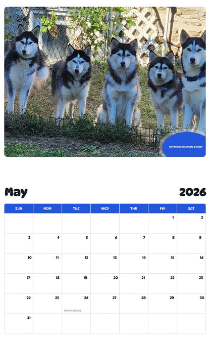 2026 - 2027 Colt Kimber Nana Dusty & Shelby - Pawidols Pet Calendar