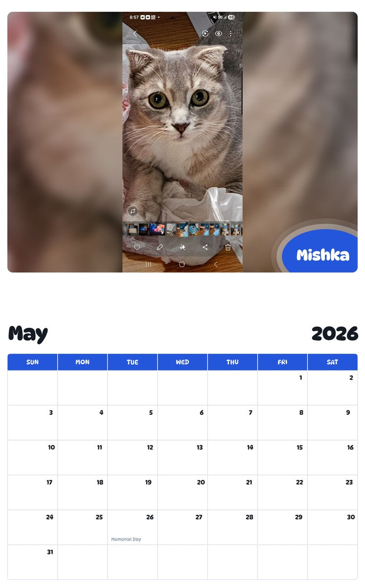 2026 - 2027 Mishka - Pawidols Pet Calendar