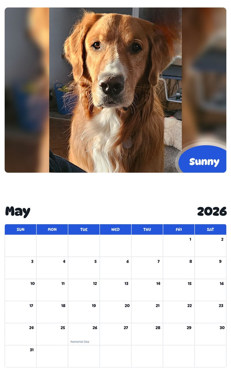 2026 - 2027 Sunny - Pawidols Pet Calendar