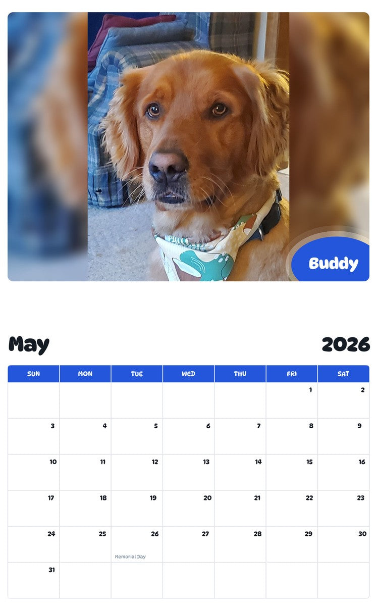 2026 - 2027 Buddy - Pawidols Pet Calendar