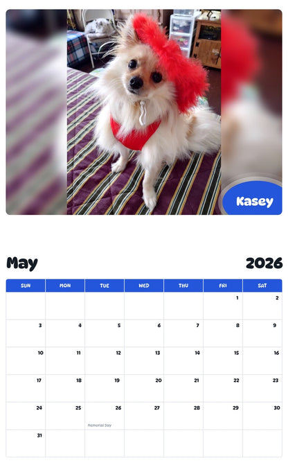 2026 - 2027 Kasey - Pawidols Pet Calendar