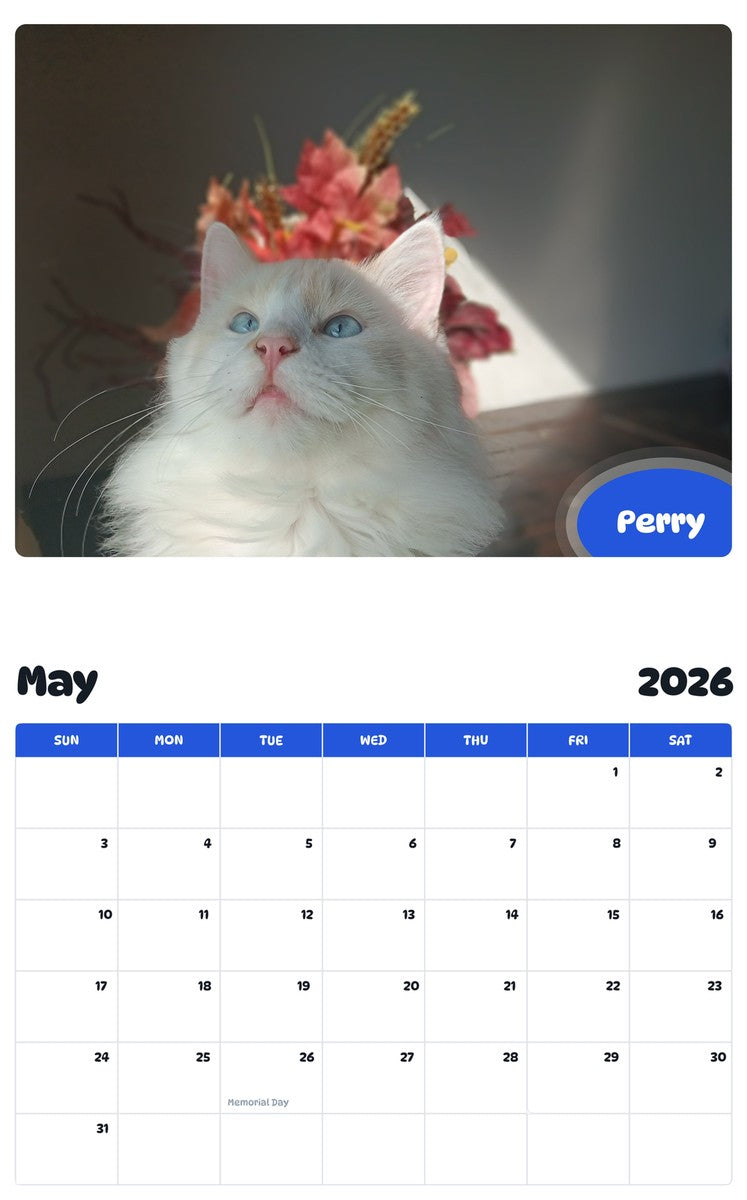 2026 - 2027 Perry - Pawidols Pet Calendar