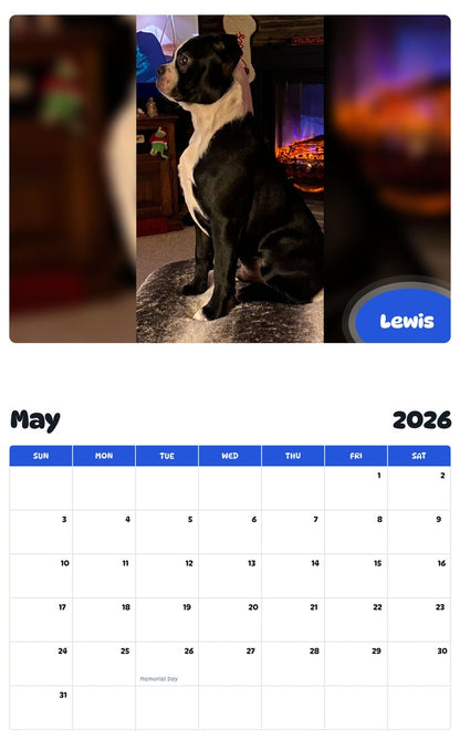 2026 - 2027 Lewis - Pawidols Pet Calendar