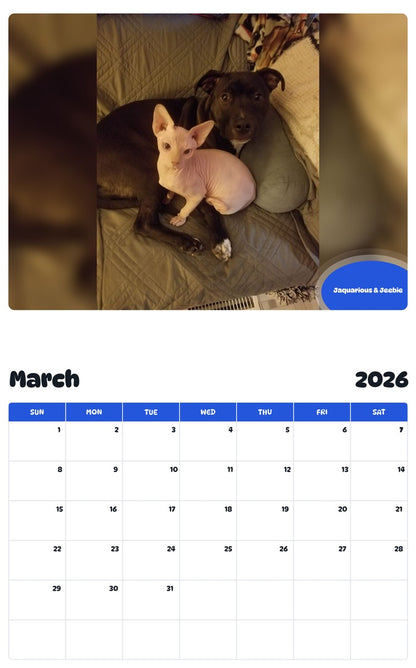November 2025 - October 2026 Jaquarious & Jeebie - Pawidols Pet Calendar