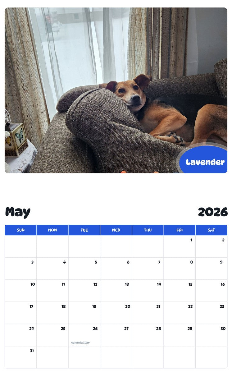 2026 - 2027 Lavender - Pawidols Pet Calendar