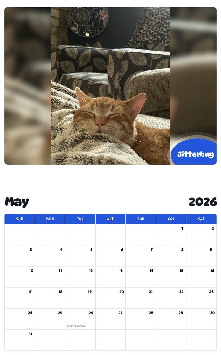 2026 - 2027 Jitterbug - Pawidols Pet Calendar