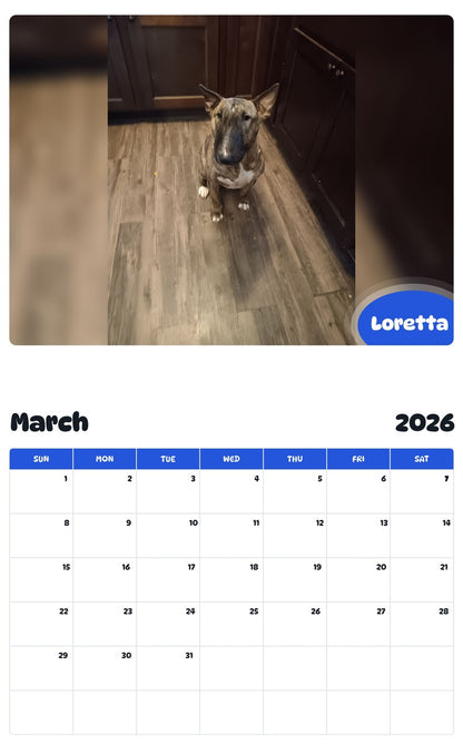 November 2025 - October 2026 Loretta - Pawidols Pet Calendar