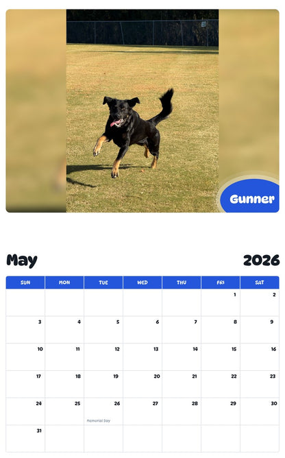 2026 - 2027 Gunner - Pawidols Pet Calendar