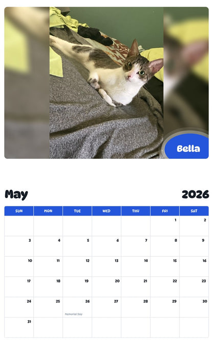 2026 - 2027 Bella - Pawidols Pet Calendar