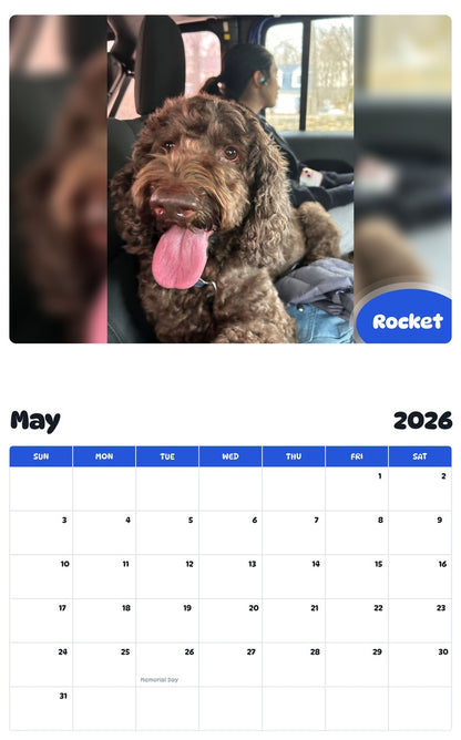 2026 - 2027 Rocket - Pawidols Pet Calendar