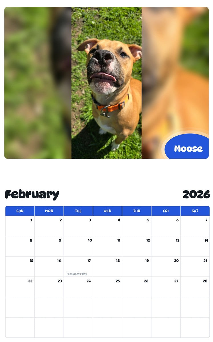 October 2025 - September 2026 Moose - Pawidols Pet Calendar