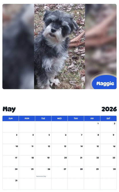 2026 - 2027 Maggie - Pawidols Pet Calendar