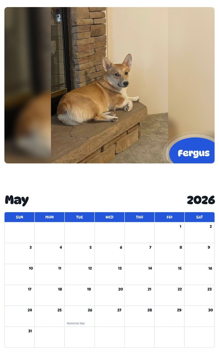 2026 - 2027 Fergus - Pawidols Pet Calendar