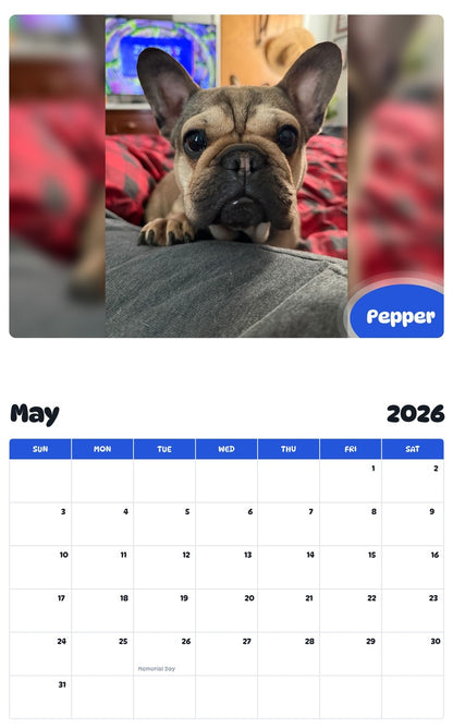 2026 - 2027 Pepper - Pawidols Pet Calendar