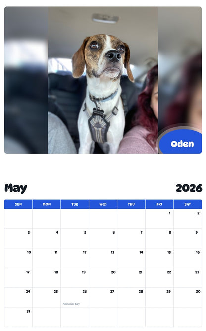 2026 - 2027 Oden - Pawidols Pet Calendar
