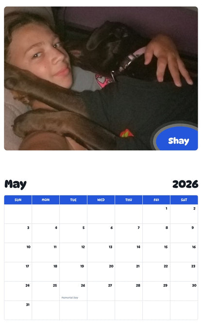 2026 - 2027 Shay - Pawidols Pet Calendar