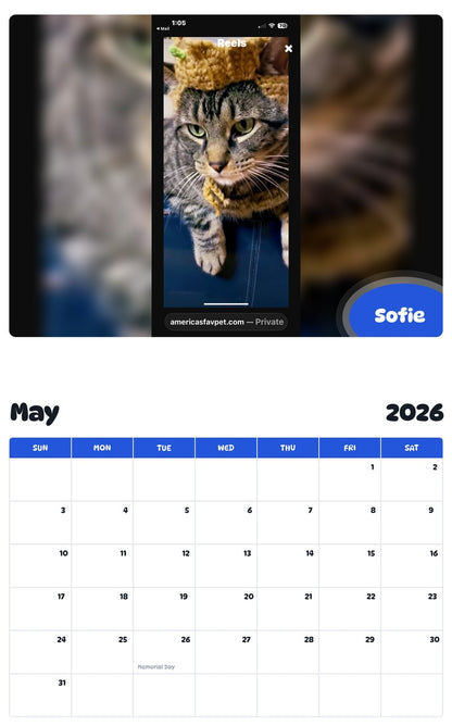 2026 - 2027 Sofie - Pawidols Pet Calendar
