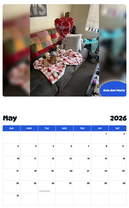 2026 - 2027 Evie Ann Marie - Pawidols Pet Calendar