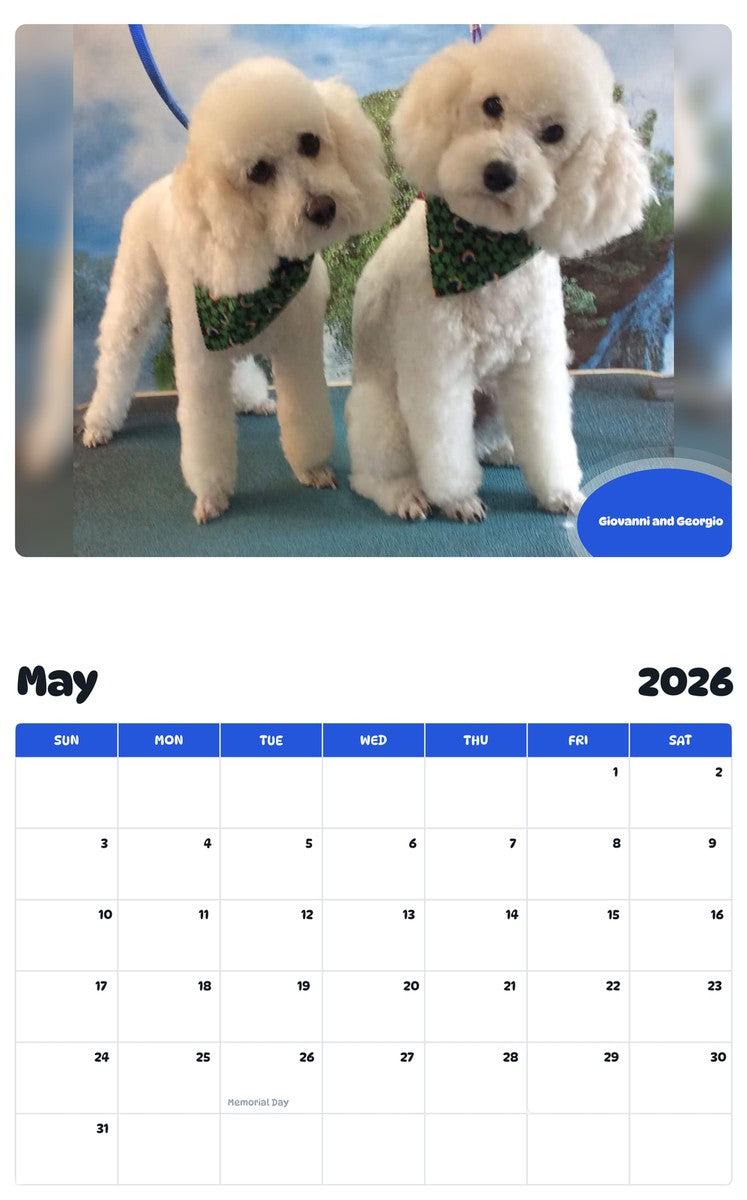 2026 - 2027 Giovanni and Georgio - Pawidols Pet Calendar