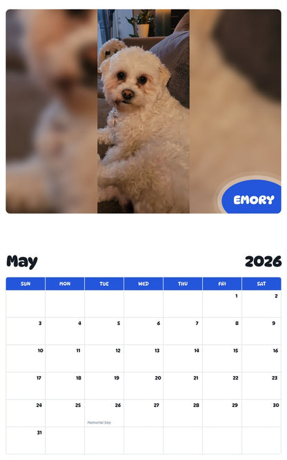 2026 - 2027 EMORY - Pawidols Pet Calendar