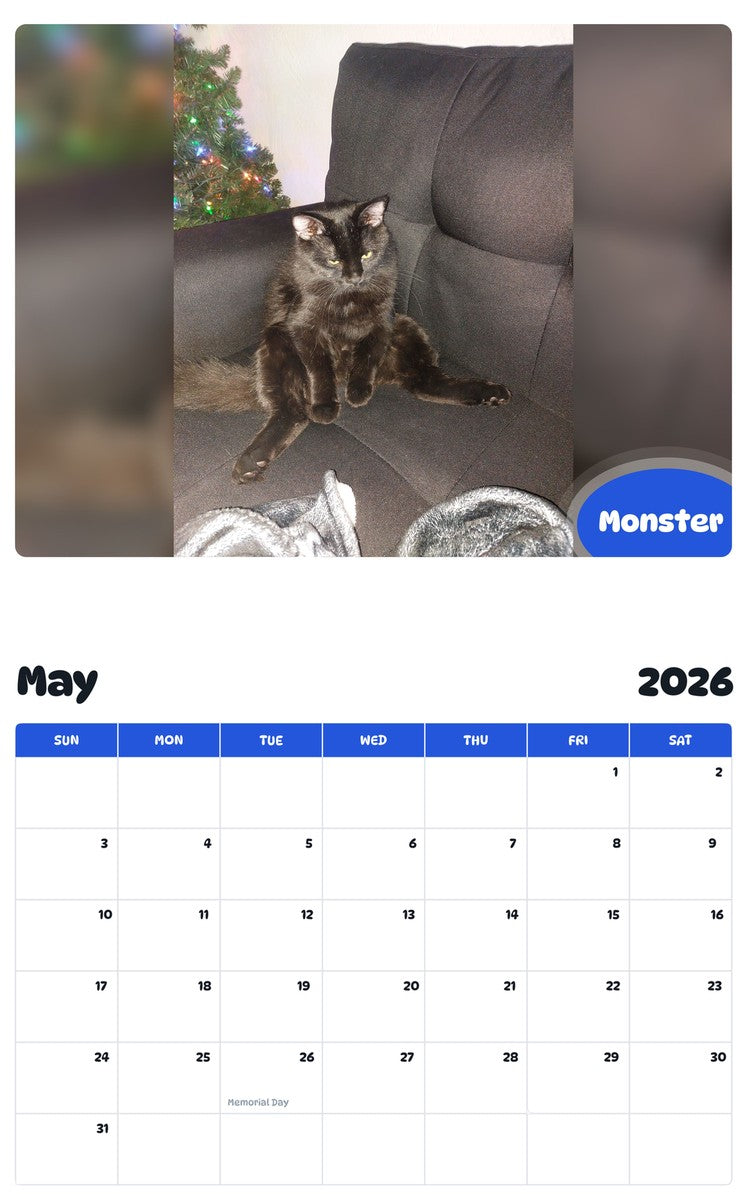 2026 - 2027 Monster - Pawidols Pet Calendar