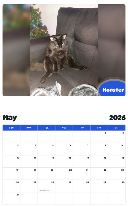 2026 - 2027 Monster - Pawidols Pet Calendar
