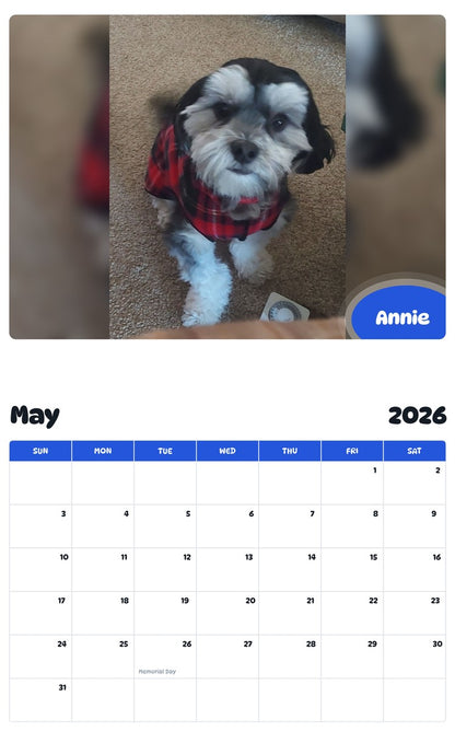 2026 - 2027 Annie - Pawidols Pet Calendar