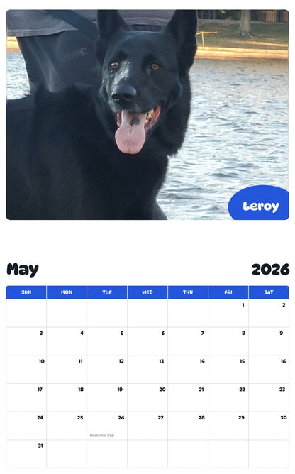 2026 - 2027 Leroy - Pawidols Pet Calendar