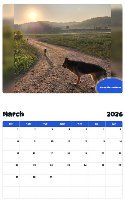 November 2025 - October 2026 Rocky,Riley and Roxy - Pawidols Pet Calendar