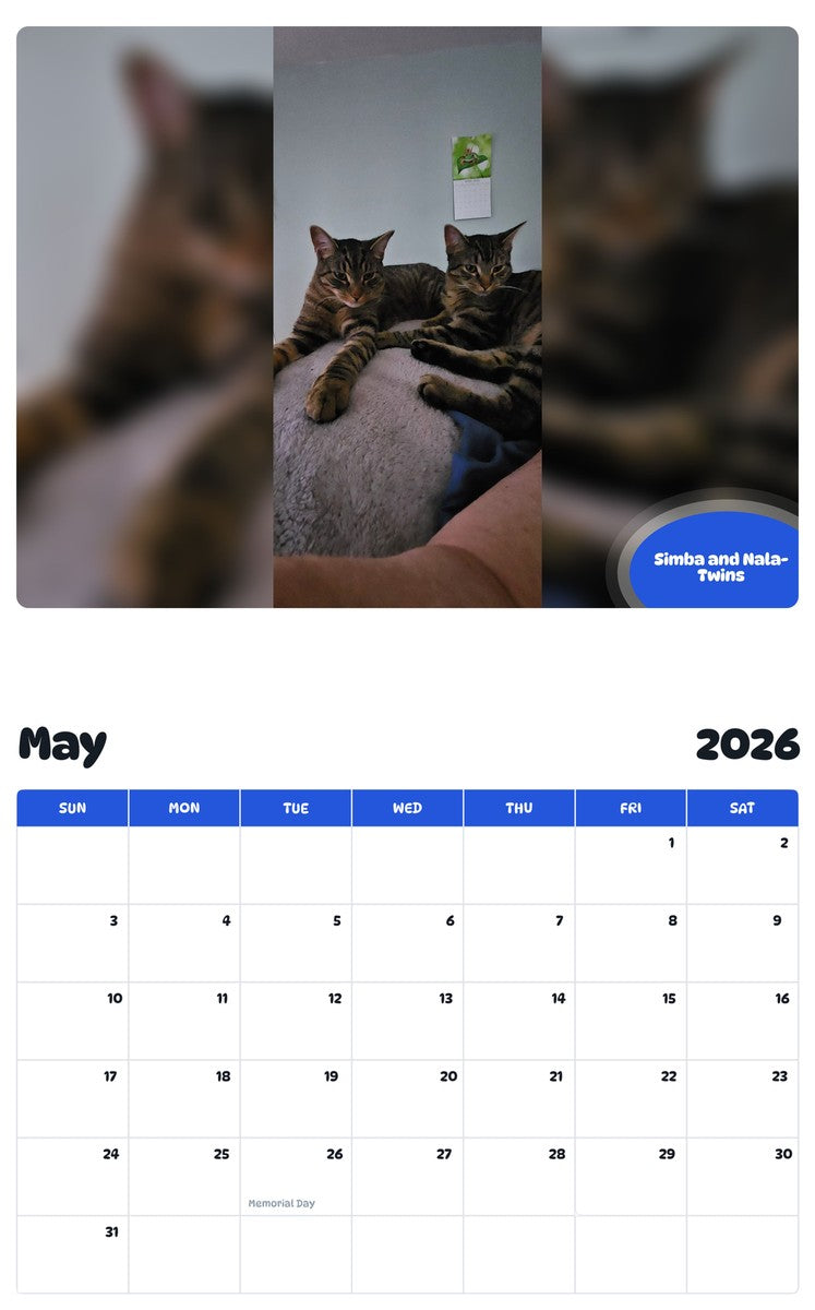 2026 - 2027 Simba and Nala-Twins - Pawidols Pet Calendar