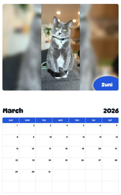 November 2025 - October 2026 Zuni - Pawidols Pet Calendar