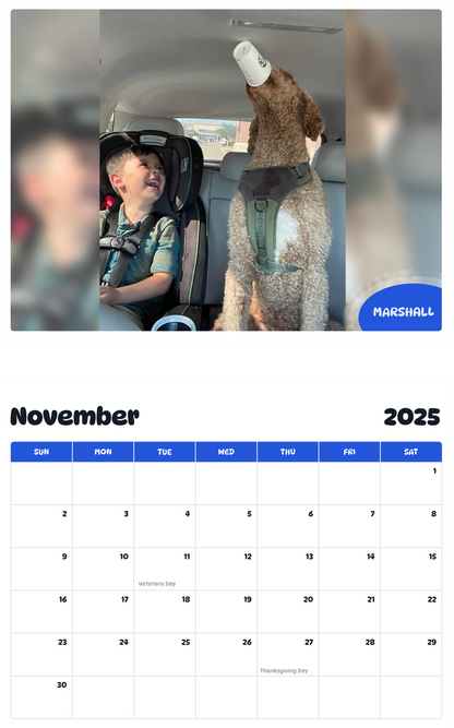 July 2025 - June 2026 Marshall - Pawidols Pet Calendar